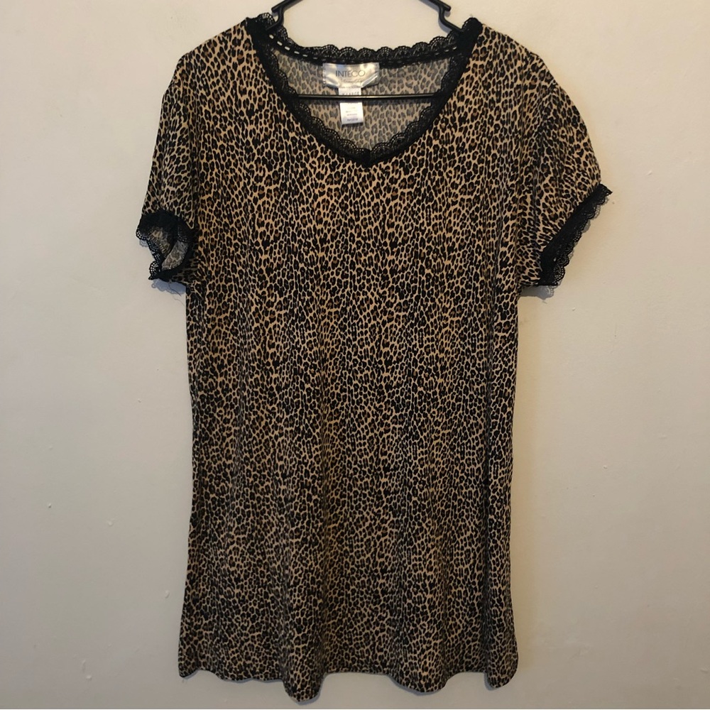 Leopard short sleep dress sz XL NWT